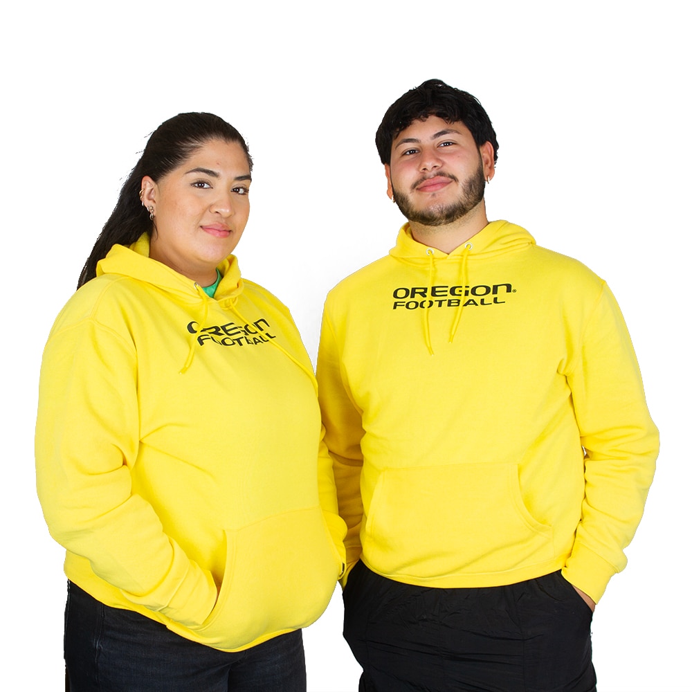 Oregon, Zoozatz, Yellow, Hoodie, Polyester Blend, Men, Unisex, Football, Fleece, 2025, Pullover, Sweatshirt, 941141
